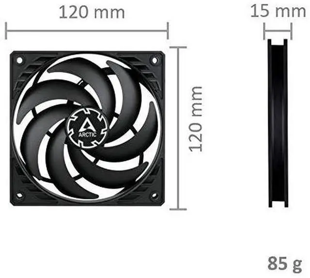 Alt view image 5 of 7 - P12 Slim PWM PST - PC Fan, 120mm Case Fan with PWM Sharing Technology (PST), Pressure-optimised, Quiet Motor, Computer, Extra Slim, 3002100 RPM - Black