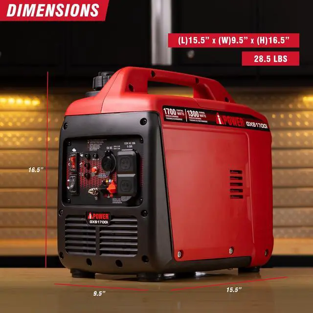 Alt view image 3 of 7 - AiPower 1700 Watt Portable Quiet Inverter Generator Gas Powered, Small Ultra Lightweight Quiet Generator for Camping, Tailgating, Home Backup, Emergency, EPA Compliant, CO Sensor (GXS1700i)