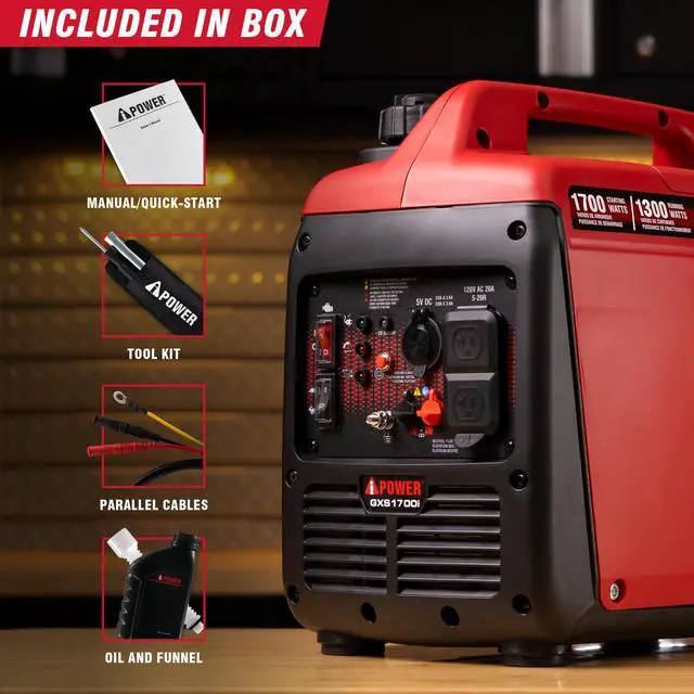 Alt view image 4 of 7 - AiPower 1700 Watt Portable Quiet Inverter Generator Gas Powered, Small Ultra Lightweight Quiet Generator for Camping, Tailgating, Home Backup, Emergency, EPA Compliant, CO Sensor (GXS1700i)