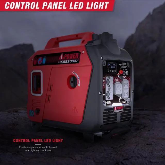Alt view image 6 of 7 - AiPower 2300-Watt Recoil Start Gas Propane Powered Ultra Light-Weight Inverter Generator 80cc OHV Engine and CO Sensor Shutdown