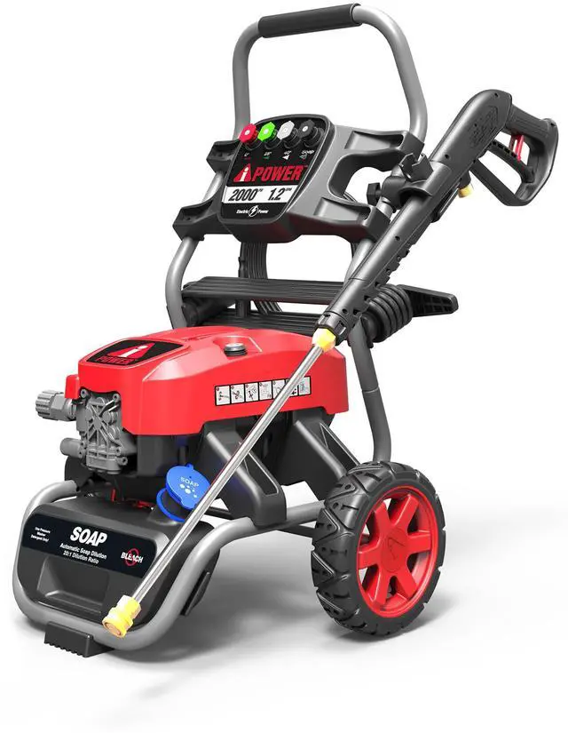 Main image of AiPower 2000PSI 1.2 GPM Electric Pressure Washer with QC Nozzles Onboard Soap Tank for Driveway, Yard, Fence Cleaning