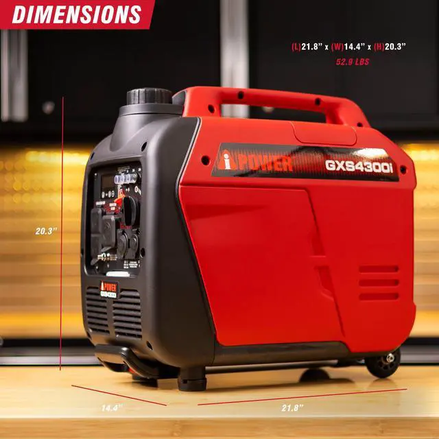 Alt view image 3 of 7 - AiPower 4300-Watt Recoil Start Gasoline Powered Light-Weight Inverter Generator with 149cc OHV Engine and CO Sensor Shutdown