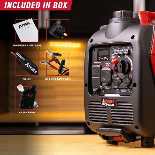 Alt view image 4 of 7 - AiPower 4300-Watt Recoil Start Gasoline Powered Light-Weight Inverter Generator with 149cc OHV Engine and CO Sensor Shutdown
