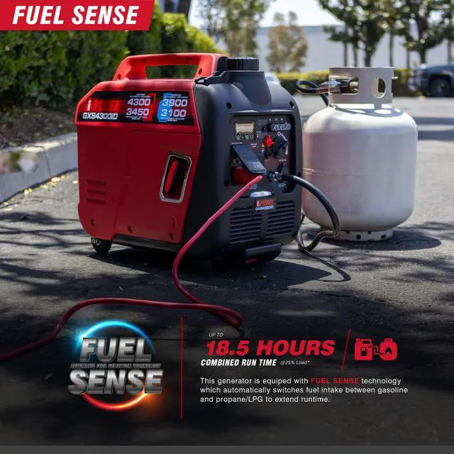 Alt view image 2 of 7 - AiPower 4300-Watt Recoil Start Gas Propane Powered Light-Weight Inverter Generator with 149cc OHV Engine and CO Sensor Shutdown