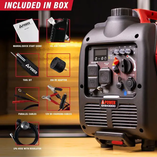 Alt view image 5 of 7 - AiPower 4300-Watt Recoil Start Gas Propane Powered Light-Weight Inverter Generator with 149cc OHV Engine and CO Sensor Shutdown
