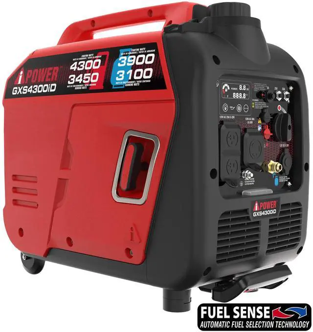 Main image of AiPower 4300-Watt Recoil Start Gas Propane Powered Light-Weight Inverter Generator with 149cc OHV Engine and CO Sensor Shutdown