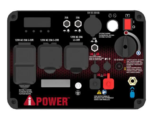 Alt view image 4 of 4 - AiPower 5800-Watt Dual Fuel Remote Start Inverter Generator, Fuel Sense Technology