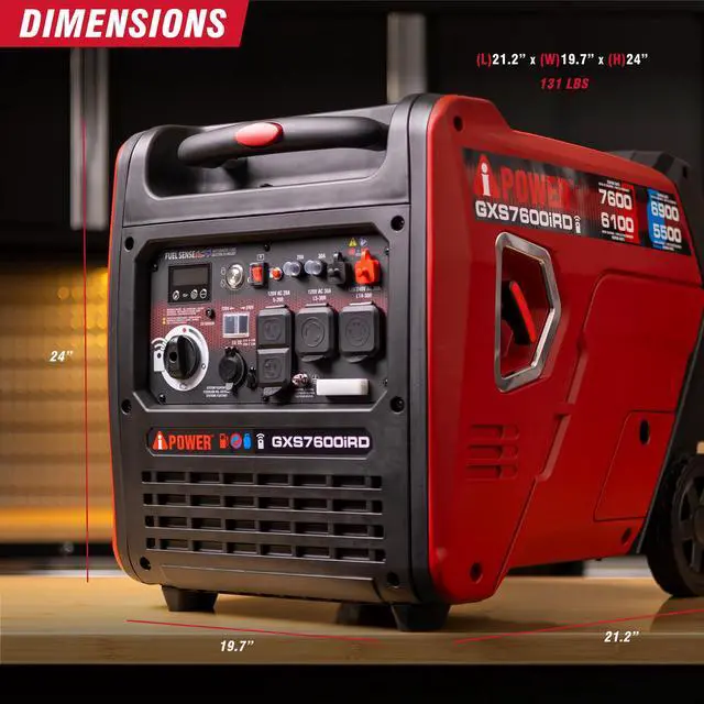 Alt view image 4 of 7 - AiPower 7600-Watt Remote Electric Start Gas and Propane Powered Inverter Generator with CO Sensor, Fuel Sense Technology