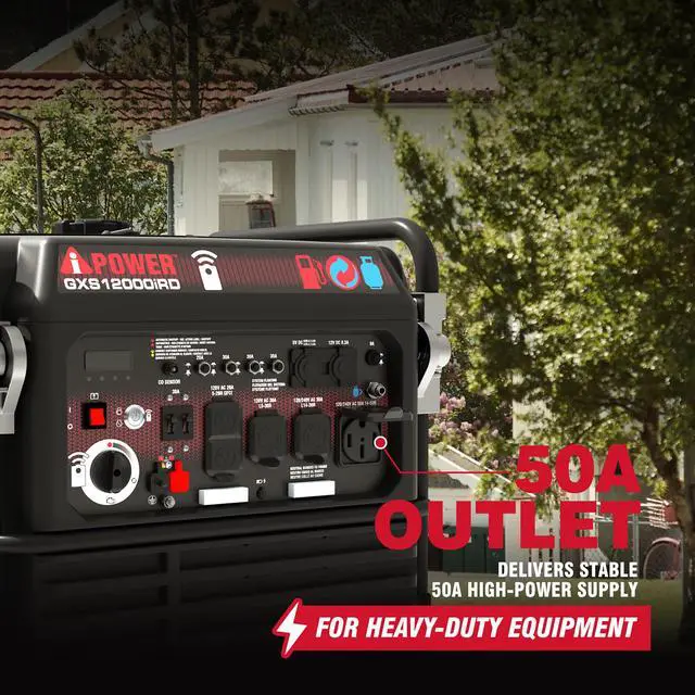 Alt view image 3 of 7 - AiPower 12000 Watts Dual Fuel Portable Inverter Generator, Gas & Propane Powered, Remote Electric Start,for Home Backup & Emergency Ready, Job Site, RV