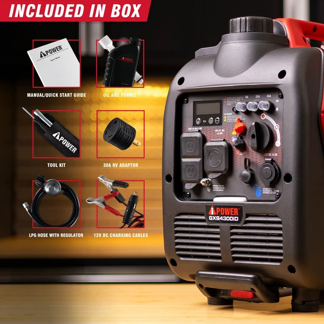 Alt view image 7 of 7 - AiPower 4300-Watt Recoil Start Gas Propane Powered Light-Weight Inverter Generator with 149cc OHV Engine and CO Sensor Shutdown