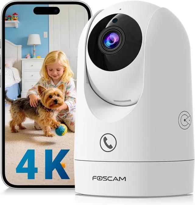 Main image of FOSCAM 4K Indoor Camera, Full Space Sense WiFi Camera with 360° Radar Auto-Tracking Baby Monitor & Pet Camera - No-Blind-Spot View, One Touch Call, Human/Motion/Sound Detection, Compatible with Alexa