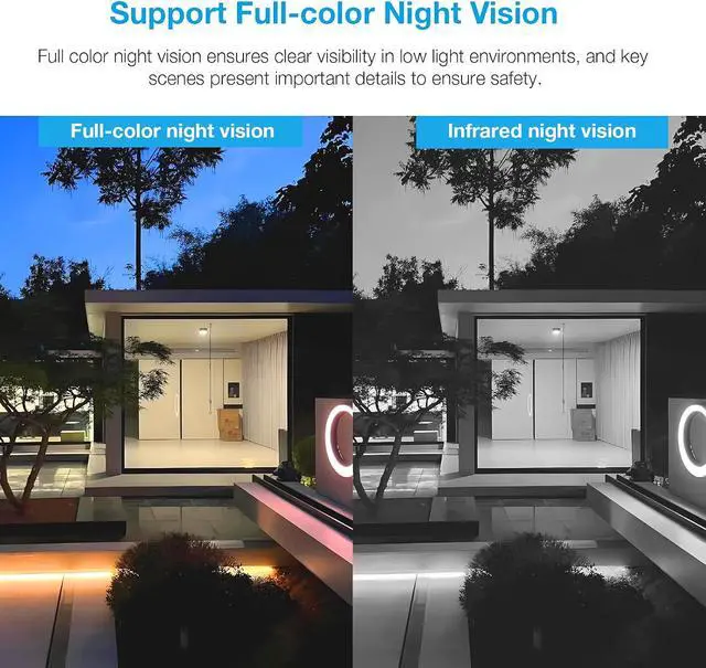 Alt view image 5 of 6 - 8MP Dual Lens WiFi Security Camera Outdoor, AOV 24/7 Recording Surveillance Cam, PTZ Outdoor Plug-in Camera for Home Security with Auto Tracking, APP Alarm, Night Vision, 5G/2.4G WiFi, IP65