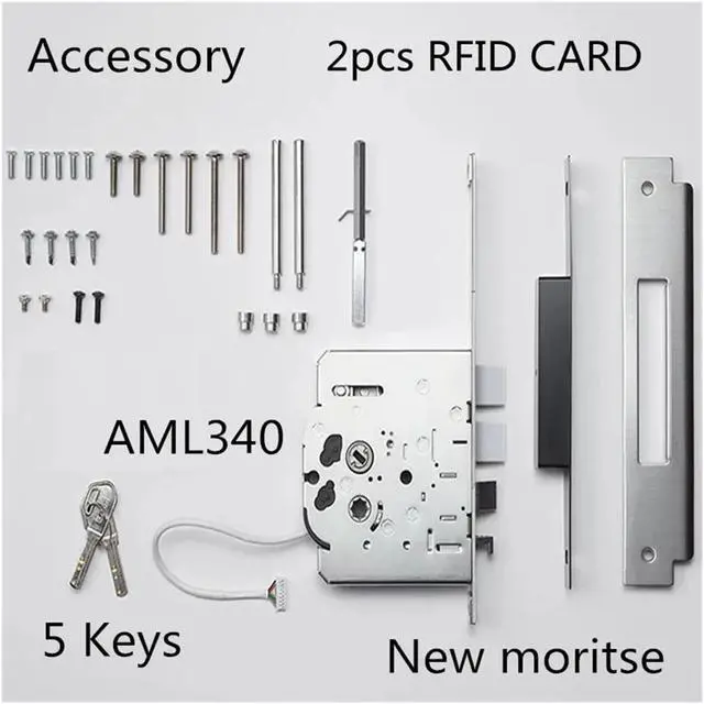 Alt view image 4 of 6 - Smart Door Lock Fingerprint Lock DP718/DP728/DP739 Original Imported Fingerprint Password Magnetic Card Key Compatible with Samsung(718 Push (Inward Opening))