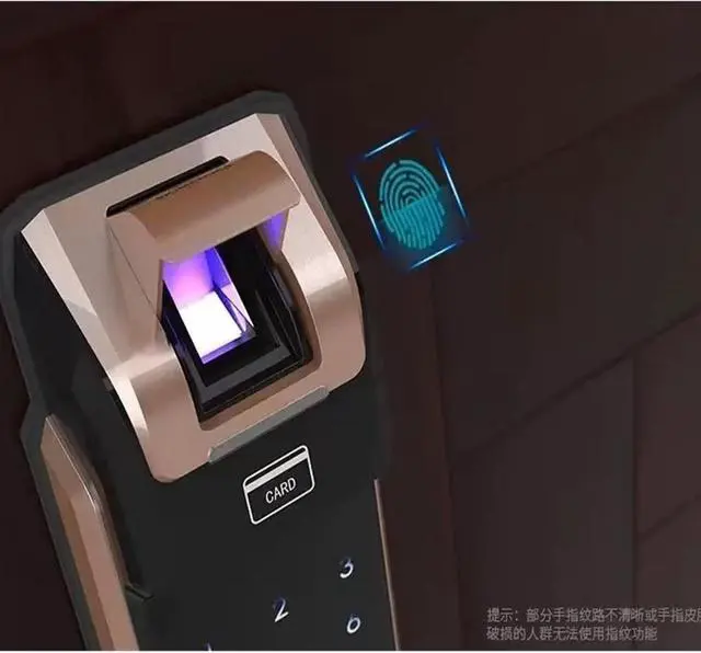 Alt view image 6 of 6 - Smart Door Lock Fingerprint Lock DP718/DP728/DP739 Original Imported Fingerprint Password Magnetic Card Key Compatible with Samsung(718 Push (Inward Opening))