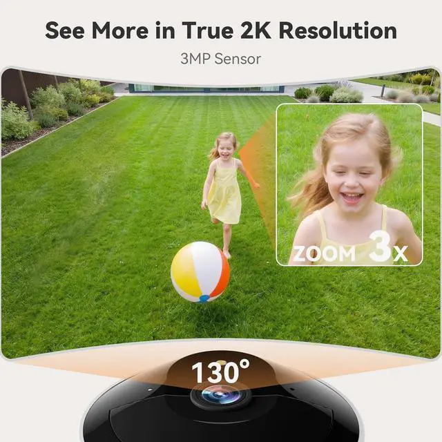 Alt view image 3 of 7 - Dzees 2K AI Magnetic Security Camera, Wireless Indoor/Outdoor