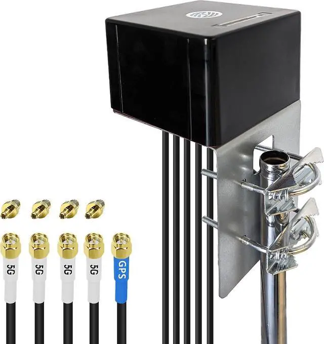 Main image of Maswell Cellular Antenna 600MHz~8.0GHz 4X4 MIMO 5G and GNSS Antenna 4G 3G LTE WiFi6E UWB Screw Mount L Plate Mount SMA Male Waterproof Cubic Outdoor Antenna with Medium gain,(XL)