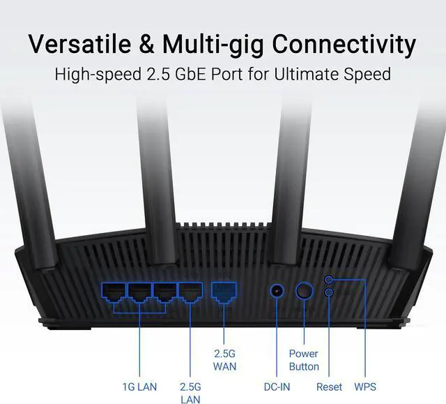 Alt view image 5 of 7 - ASUS RT-BE59 WiFi 7 Router - Dual-Band, 5 Gbps, 2.5G, Mesh + VPN Compatible