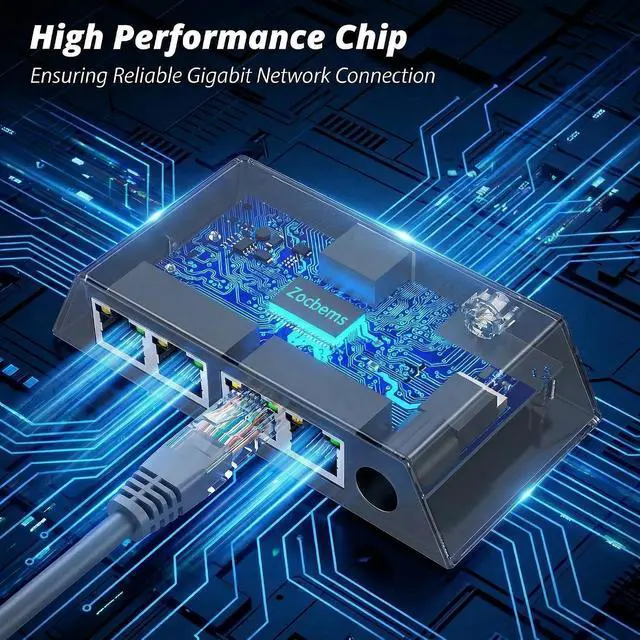 Alt view image 5 of 7 - 4-Port LAN Adapter Up to 1Gbps for Starlink Standard 4X, Gen 3 & Mini, 4 Devices Connected Simultaneously, 1-to-4 RJ45 Wired Ethernet Switch, Click-Lock Design for RV, Boat & Home Office