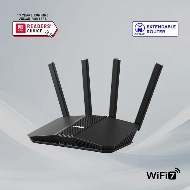 Alt view image 2 of 7 - ASUS RT-BE55 WiFi 7 Router, 3.6Gbps, 2,000 sq. ft., Mesh + VPN Support
