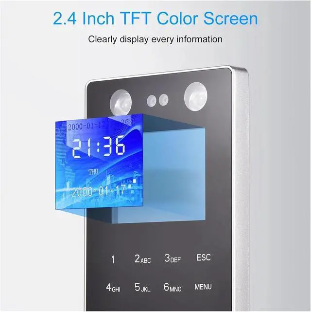 Alt view image 3 of 7 - Face Recognition Fingerprint Password Attendance Machine for Employees Small Business Access Control Recorder Support ID Card Device for Small Businesses