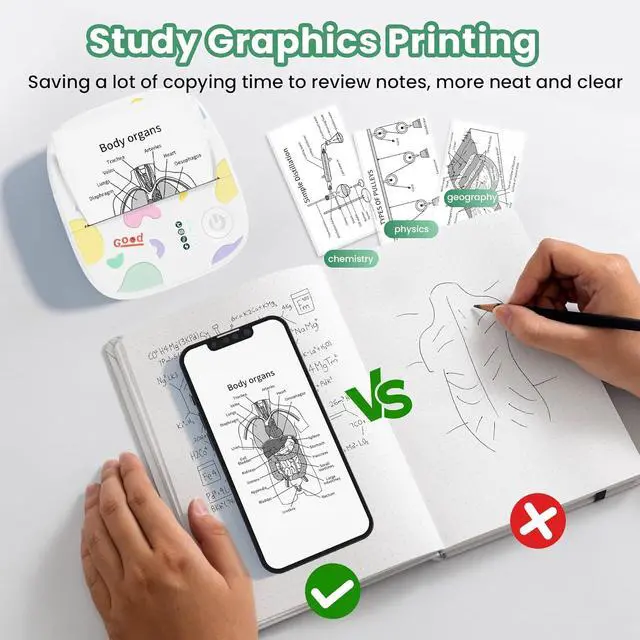 Alt view image 6 of 7 - Portable Thermal Sticker Printer Mini Label Maker Bluetooth Photo Printer Print Pods Inkless Sticker Maker for Kids Sticker Box, for Gifts, Study Note, DIY