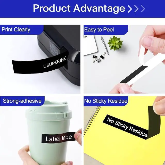 Alt view image 3 of 7 - 100 Pack Compatible for Dymo D1 Label Tape 45021 S0720610 Refill White on Black 1/2 inch x 23 feet Labeling Tape for LabelManager PnP 160 210D 260P 280 360D 420P 450D ColorPop Label Maker