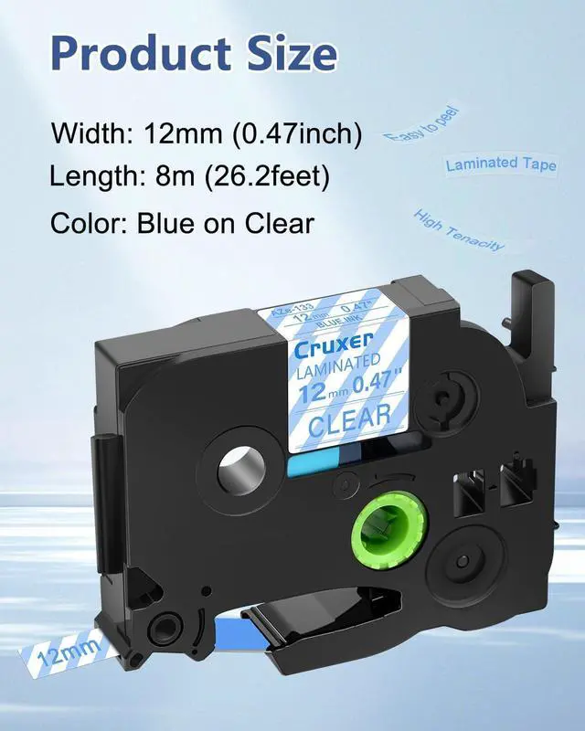 Alt view image 2 of 5 - Cruxer 40 Pack Replacement for P-Touch TZe-133 TZ-133 Label Tape Red Text on Clear Laminated 12mm 0.47" Compatible with Ptouch PT-D200 PT-D210 PT-D400 PT-D450 PT-D600 PT-H100 1230PC Label Maker