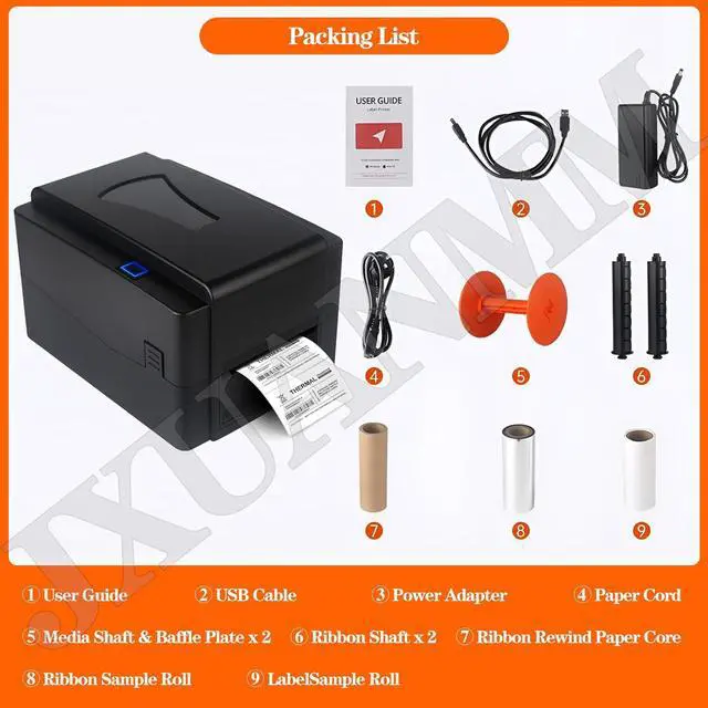 Alt view image 6 of 7 - 300DPI Thermal Garment Label Printer Desktop Gold Ribbon Foil Flower Printer Flower Wrapping Ribbon Party Banner Thermal Printer