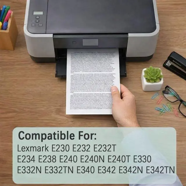 Alt view image 2 of 7 - 12A8302 24015SA 34015HA Drum Unit Compatible for Lexmark E230 E232 E232T E234 E238 E240 E240N E240T E330 E332N E332TN E340 E342 E342N E342TN Printers,with Chip
