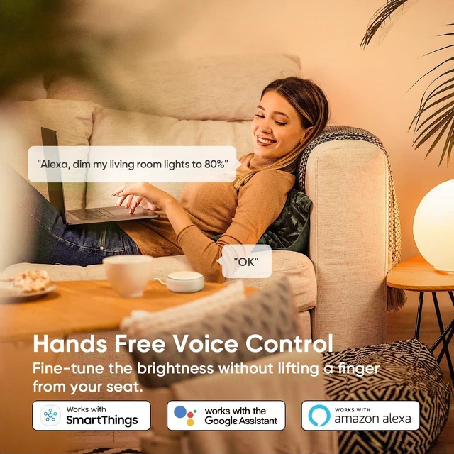 Alt view image 3 of 7 - TREATLIFE Smart Dimmer Switch 4 Pack, Single-Pole Smart Light Switch Works with Alexa and Google Home, 2.4GHz WiFi Smart Switch for Dimmable LED/CFL/Incandescent Bulbs, Neutral Wire Required