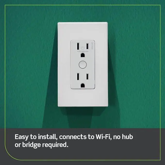 Alt view image 2 of 7 - Leviton Decora Smart Outlet, Tamper-Resistant 15A, Wi-Fi 2nd Gen, D215R-1RW, White