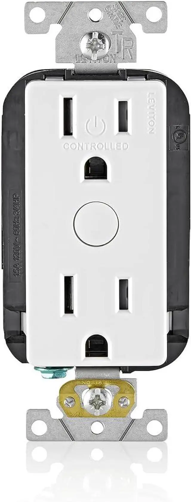 Alt view image 7 of 7 - Leviton Decora Smart Outlet, Tamper-Resistant 15A, Wi-Fi 2nd Gen, D215R-1RW, White