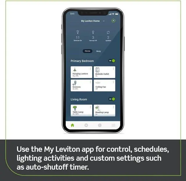 Alt view image 3 of 7 - Leviton Decora Smart Outlet, Tamper-Resistant 15A, Wi-Fi 2nd Gen, D215R-1RW, White