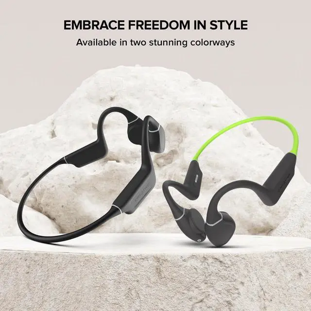 Alt view image 5 of 7 - Creative Outlier Free+ Wireless Bone Conduction Headphones with Adjustable Transducers, IPX5 Sweat and Splash Resistance, Multipoint connectivity, Up to 10 Hours of Battery Life (Grey & Black)
