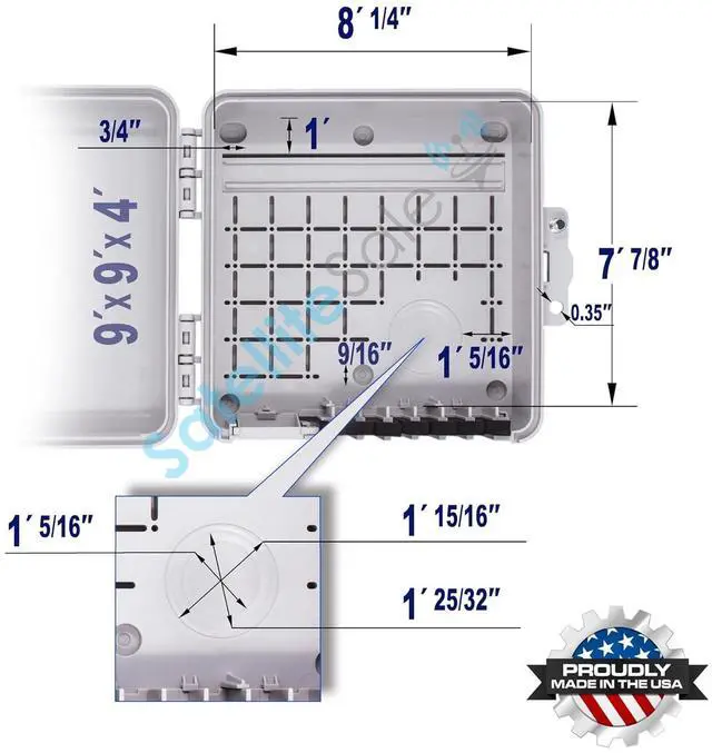 Alt view image 3 of 5 - Weatherproof Junction Box Heavy Duty Enclosure 9x9x4 Inches UV-Rated Thermoplastic Alloy Made in USA