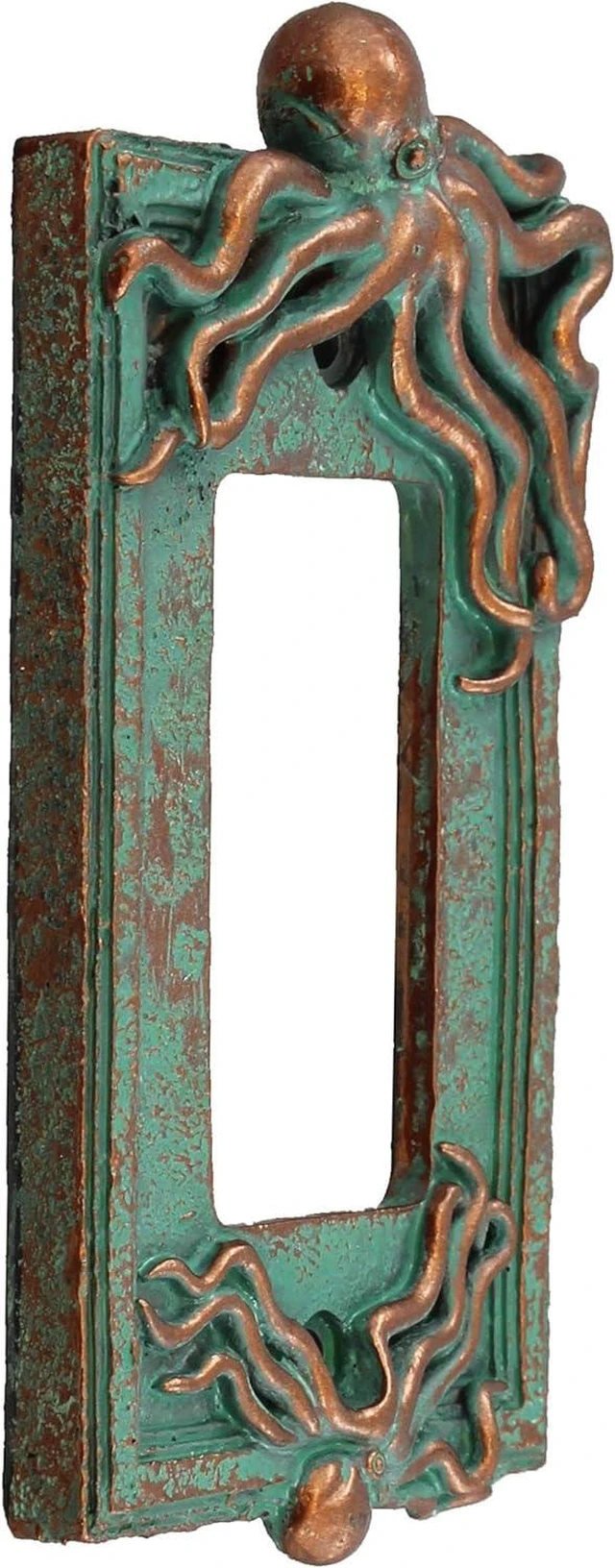 Alt view image 2 of 3 - Top Brass Large Octopus/Kraken Electrical Cover Wall Plate Bronze/Verdigris Finish Style 2 - Single Switch, Double, Rocker, Outlet (Rocker)