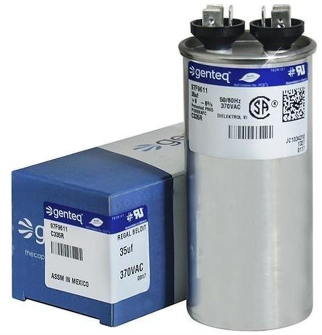 Main image of 35 uF MFD x 370 VAC GE Industrial Replacement Capacitor Round # C335R / 97F9611