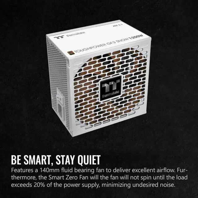 Alt view image 5 of 6 - Thermaltake Toughpower GF3 Snow Edition 1200W 80+ Gold Full Modular SLI/Crossfire Ready ATX 3.0 Power Supply PCIe Gen.5 600W 12VHPWR Connector Included PS-TPD-1200FNFAGU-N 10 Year Warranty