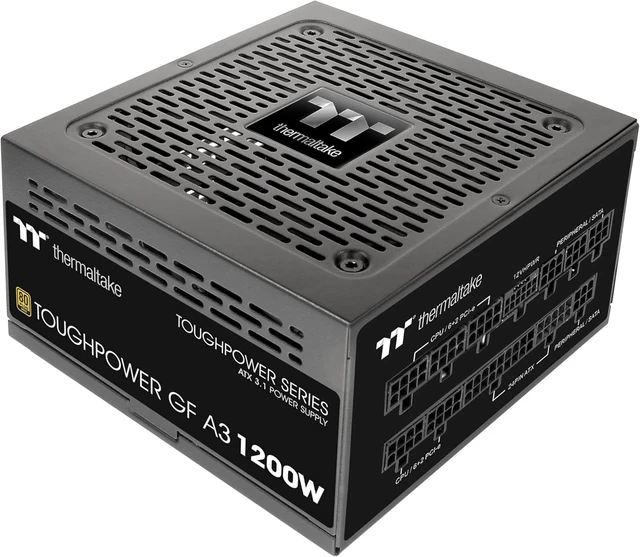 Main image of Thermaltake Toughpower GF A3 1200W, True 600W 12V-2x6 Connectors on PSU & NVIDIA RTX 50 Series, ATX 3.1/PCI-E 5.1, 80+ Gold, SLI/Crossfire Ready Power Supply, PS-TPD-1200FNFAGU-L, 10 Year Warranty