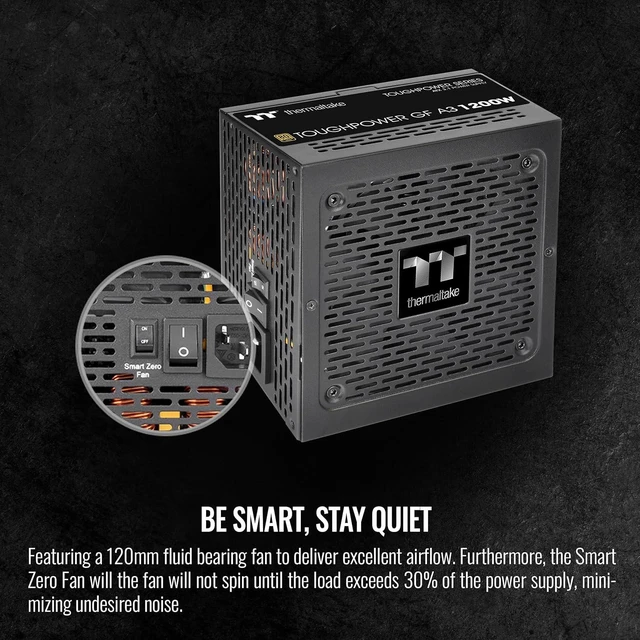 Alt view image 5 of 6 - Thermaltake Toughpower GF A3 1200W, True 600W 12V-2x6 Connectors on PSU & NVIDIA RTX 50 Series, ATX 3.1/PCI-E 5.1, 80+ Gold, SLI/Crossfire Ready Power Supply, PS-TPD-1200FNFAGU-L, 10 Year Warranty