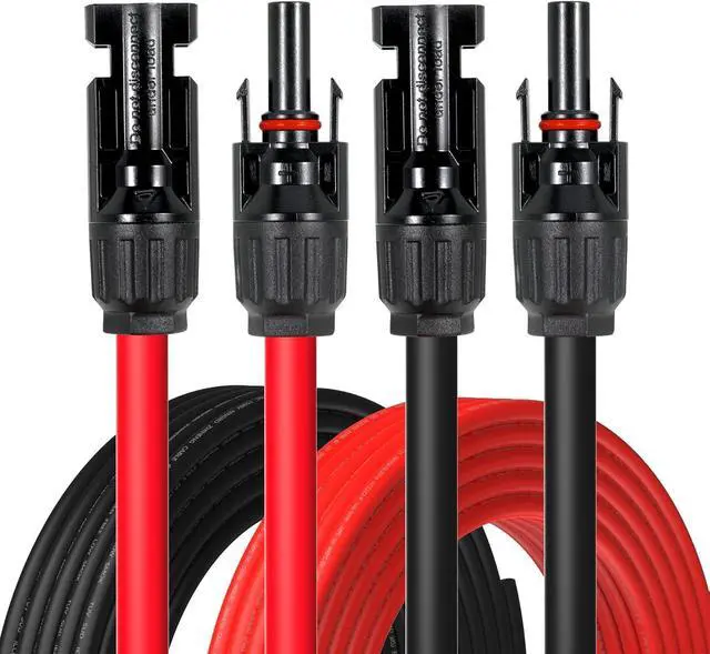 Alt view image 4 of 6 - 10AWG Solar Extension Cable, 10 Gauge Solar Wire, 50 Feet Male to Female Connectors Panel Wire with Adapter Tool Kit (Black & Red 50 Feet)