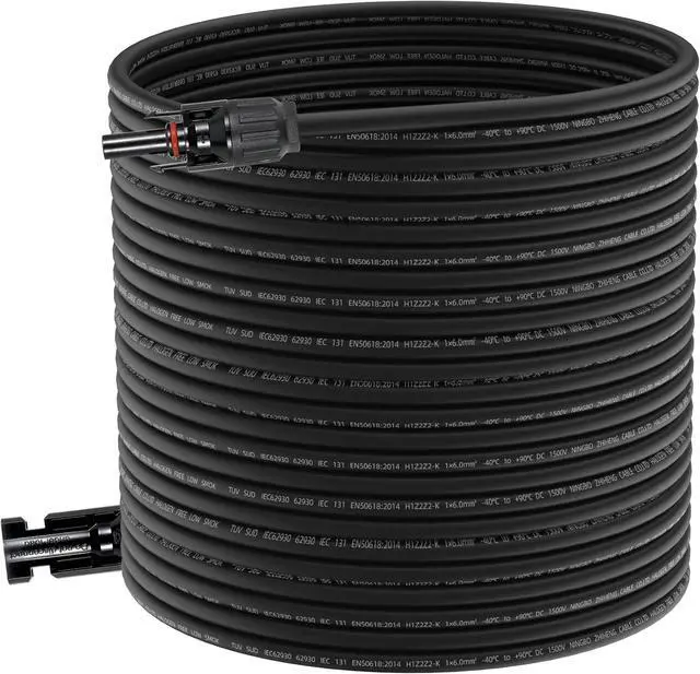 Alt view image 3 of 6 - 10AWG Solar Extension Cable, 10 Gauge Solar Wire, 50 Feet Male to Female Connectors Panel Wire with Adapter Tool Kit (Black & Red 50 Feet)