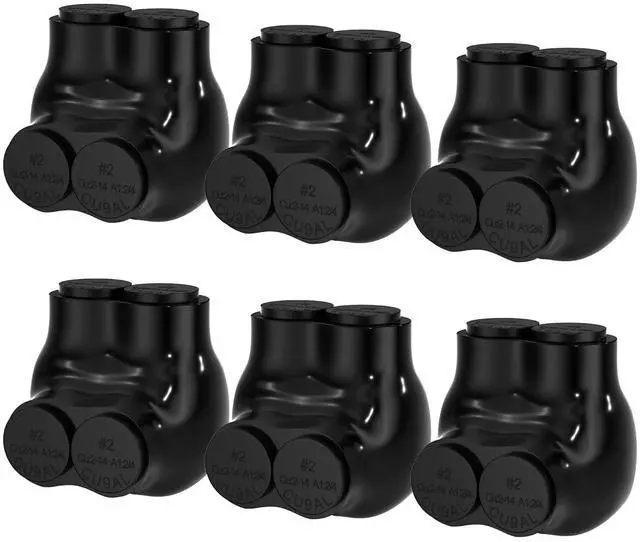 Main image of RVBOATPAT 2 Port Insulated Connector Multi Tap Connector 2-14 AWG Aluminum to Copper Wire Connectors Single-Sided Entry Slotted Allen Hex - 6 Pack