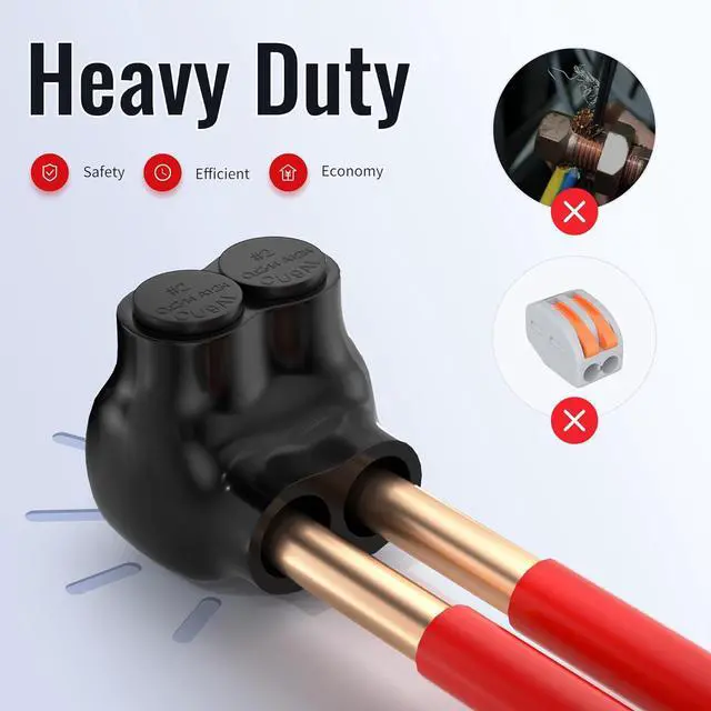 Alt view image 4 of 6 - RVBOATPAT 2 Port Insulated Connector Multi Tap Connector 2-14 AWG Aluminum to Copper Wire Connectors Single-Sided Entry Slotted Allen Hex - 6 Pack