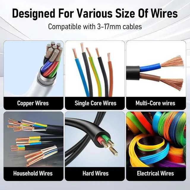 Alt view image 4 of 7 - cjc Wire Stripper Machine, Manual & Drill Powered Wire Stripping Machine for 0.12"-0.67" Scrap Wires, 6-Channel Wire Peeling Tool with 5 Blades for Efficient Copper Cable Stripping