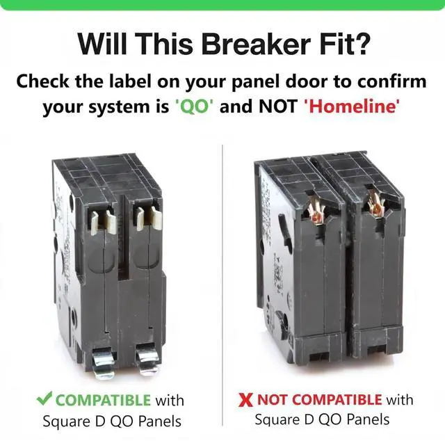 Alt view image 4 of 7 - Square D Qo250 Circuit Breaker Kit, Genuine 50 Amp Bipolar, 120/240V AC, 10Ka Ic, Plug-In Assembly For Load Centers And Qo Panels, Visi-Trip Indicator, New Replacement Part