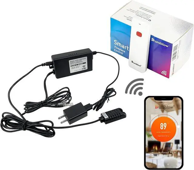 Main image of Durablow SH3002D-RH On/Off Dual WiFi (2.4G+5G) Gas Fireplace Remote Control for Millivolt Valve, Smart Home, Works with Alexa, Google Home (Timer + Wireless Thermostat + Programmable + Remote Handset)