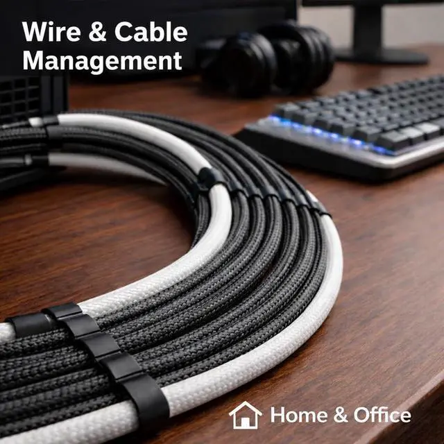 Alt view image 5 of 7 - MGI SpeedWare Expandable Non-Split PET Braided Cable Sleeve, High-Temperature Black Loom for Automotive Harness and Chew-Resistant Home Office Wire Management, 25ft Length (1/2" - 100ft)