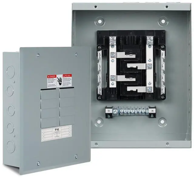 Main image of THQL Circuit BreakerPanels, 8-Space, 125A Circuit Breaker Distribution Box, 120V/240V Circuit Breaker Electrical Enclosure,Indoor Main Lug Load Center, No UL Approval