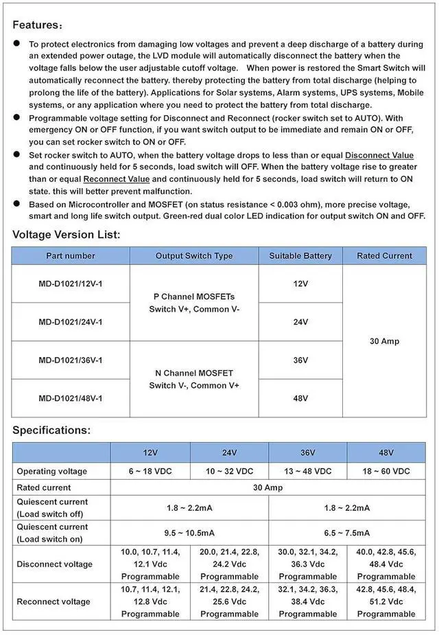 Alt view image 5 of 6 - LVD Low Voltage Disconnect Module. (12V / 30Amp)